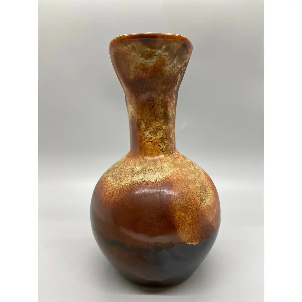 Vintage Dryden Art Pottery Brown Drip Glaze Small Pitcher